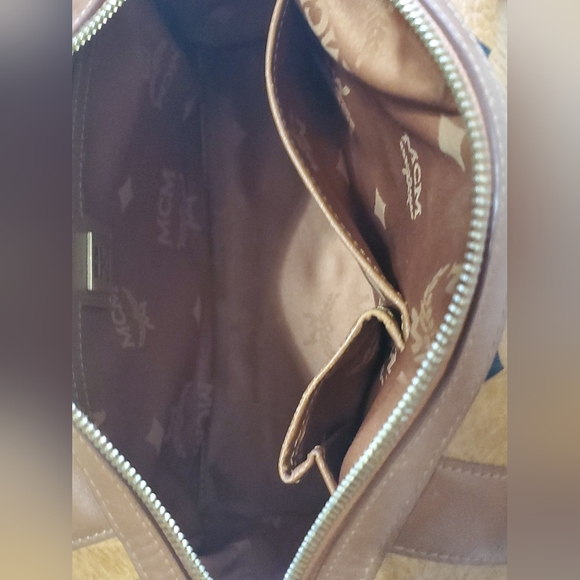 MCM Visetos Satchel in Cognac w/MCM Charm - Picture 12 of 17